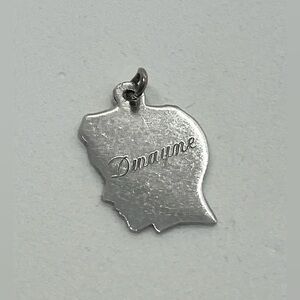 Vtg 925 Sterling Silver Necklace Boy Head Silhouette Dwayne Charm Pendant